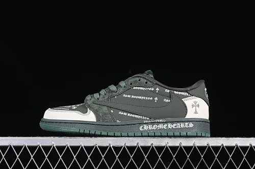 All categories Air Jordan Jordan series basketball shoes Air Jordan 1 Low high-end customized low-top sneakers Travis Scott x Fragment Design x Air Jordan 1 Low OG SP Joe 1 Crow Heart joint dark army green low-top cultural casual sneakers XS2024-029